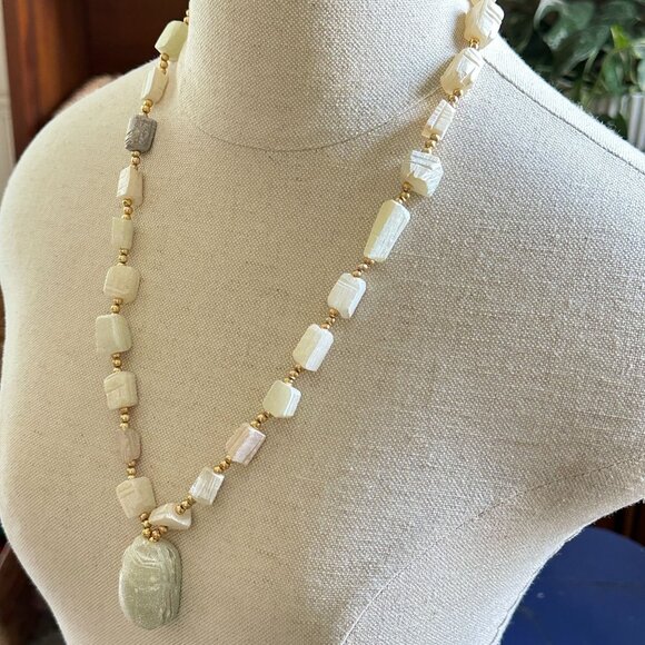 Carved Scarab Jade Necklace - Picture 5 of 9